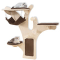 Wall-Mounted Cat Tree with Perch-Brown