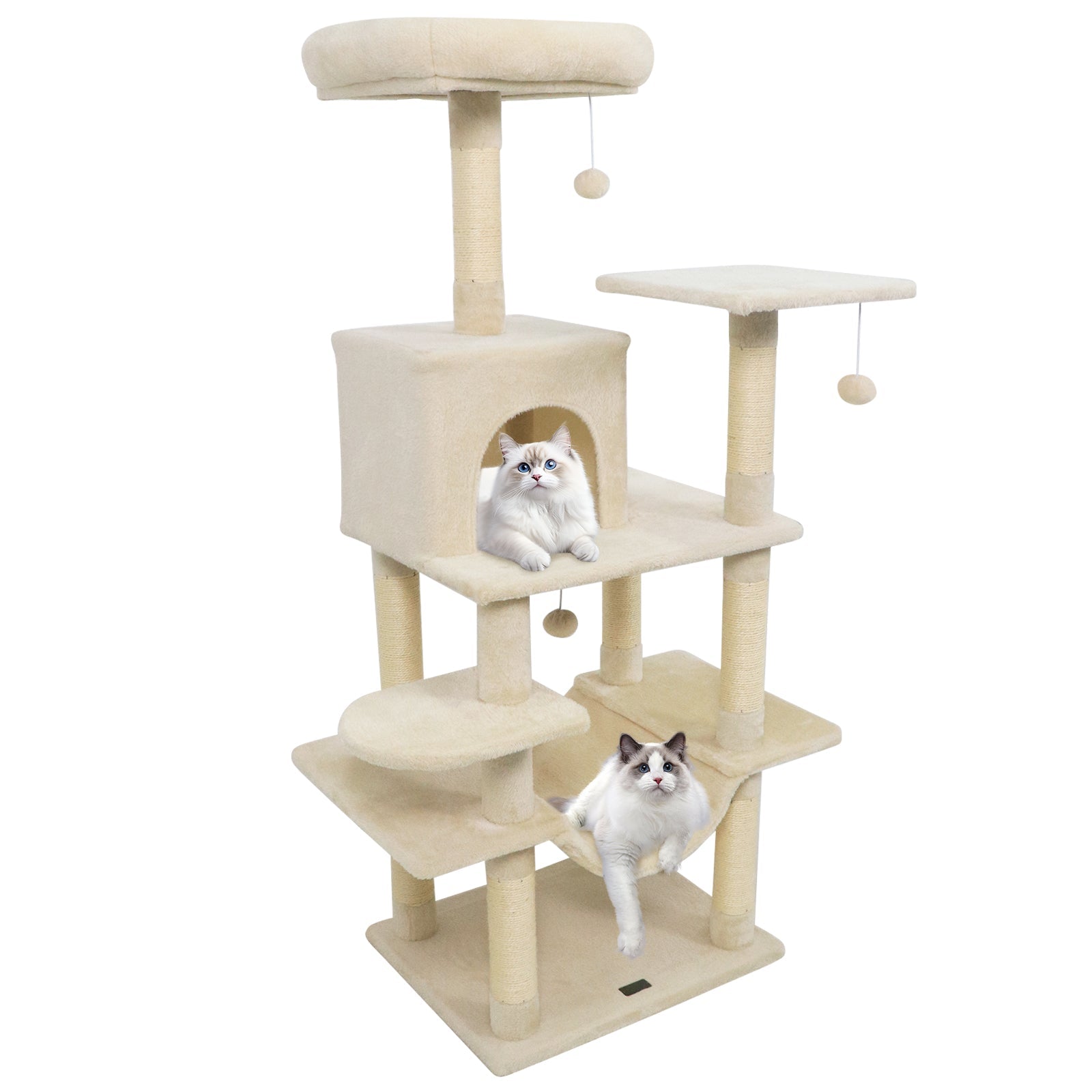 Multi-Level Cat Tree Soft Plush Cat Tower with Padded Top Perch