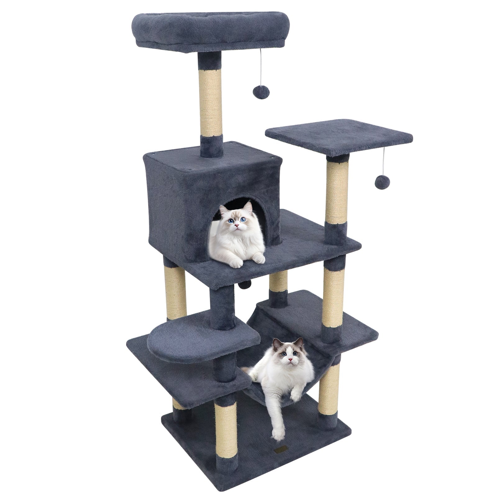 Multi-Level Cat Tree Soft Plush Cat Tower with Padded Top Perch