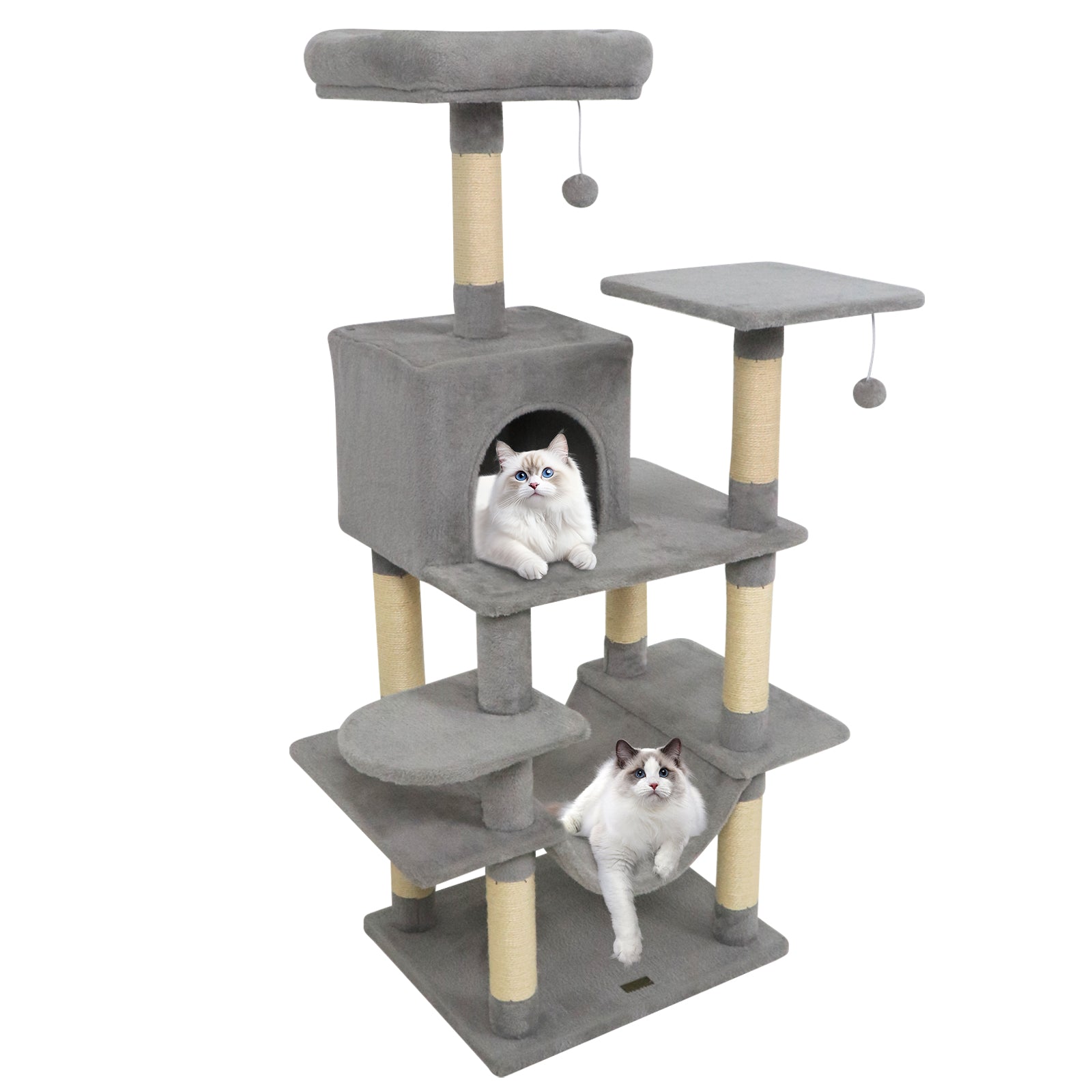 Multi-Level Cat Tree Soft Plush Cat Tower with Padded Top Perch