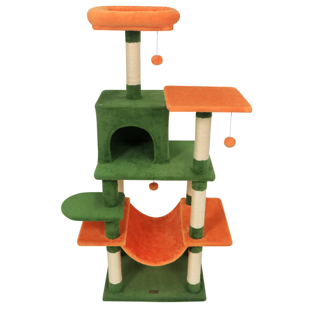 Multi-Level Cat Tree Soft Plush Cat Tower with Padded Top Perch