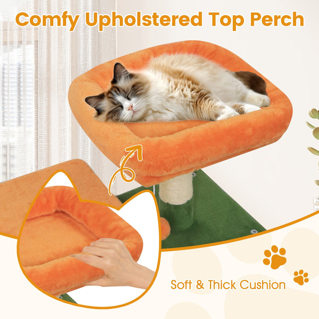 Multi-Level Cat Tree Soft Plush Cat Tower with Padded Top Perch