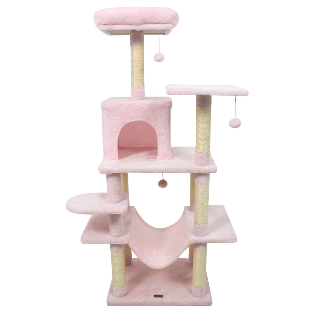 Multi-Level Cat Tree Soft Plush Cat Tower with Padded Top Perch