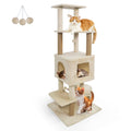 64 Inch Tall Cat Tree with 2 Large Condos and Jute Scratching Posts for Cats