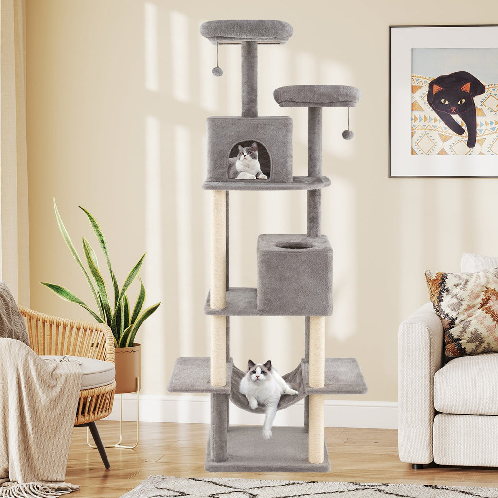 Extra  Large Cat Tree with 2 Condos and 2 Soft Plush Perches for Cats