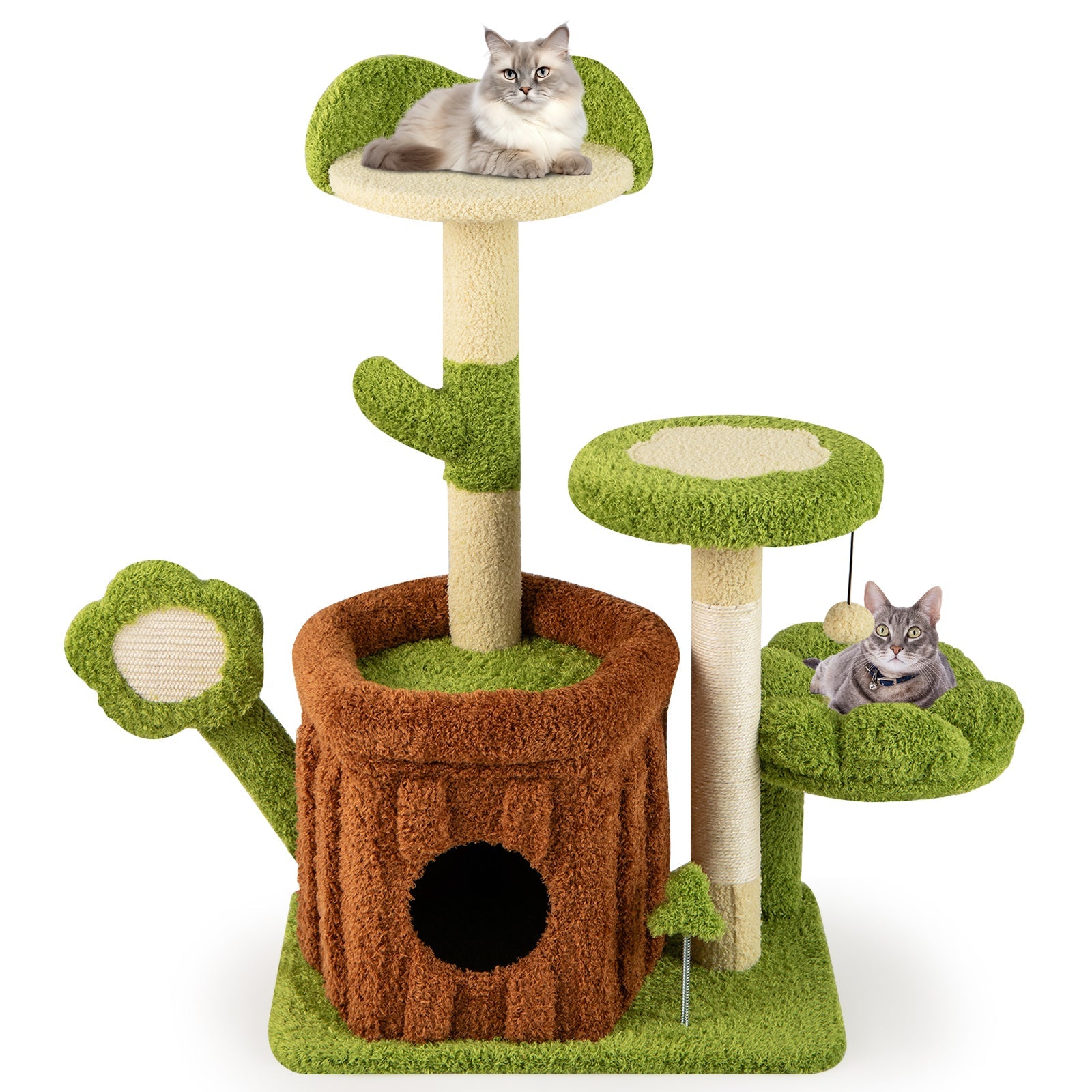 Small Cat Tree Indoor Pet Jungle Activity Center-Green
