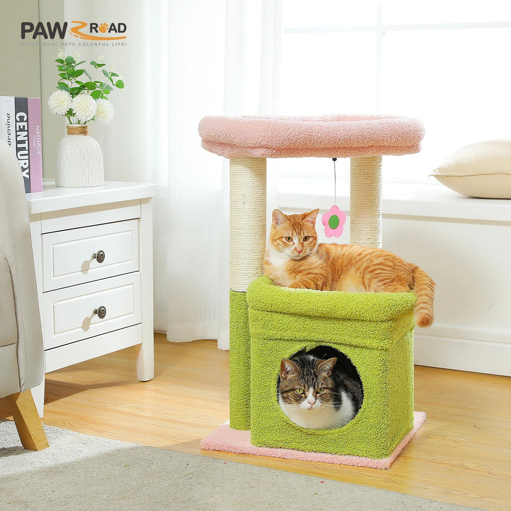 PEQULTI Cat Tree Tower with Condo and Sisal Scratching Posts