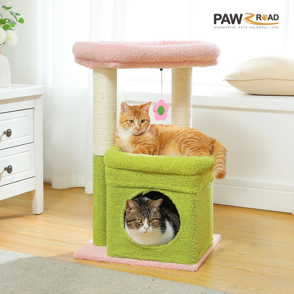 PEQULTI Cat Tree Tower with Condo and Sisal Scratching Posts