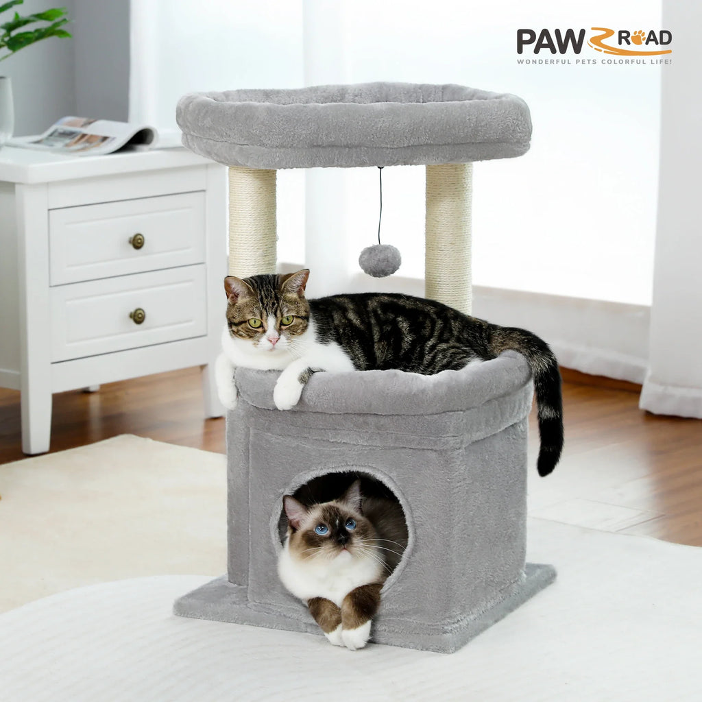 PEQULTI Cat Tree Tower with Condo and Sisal Scratching Posts