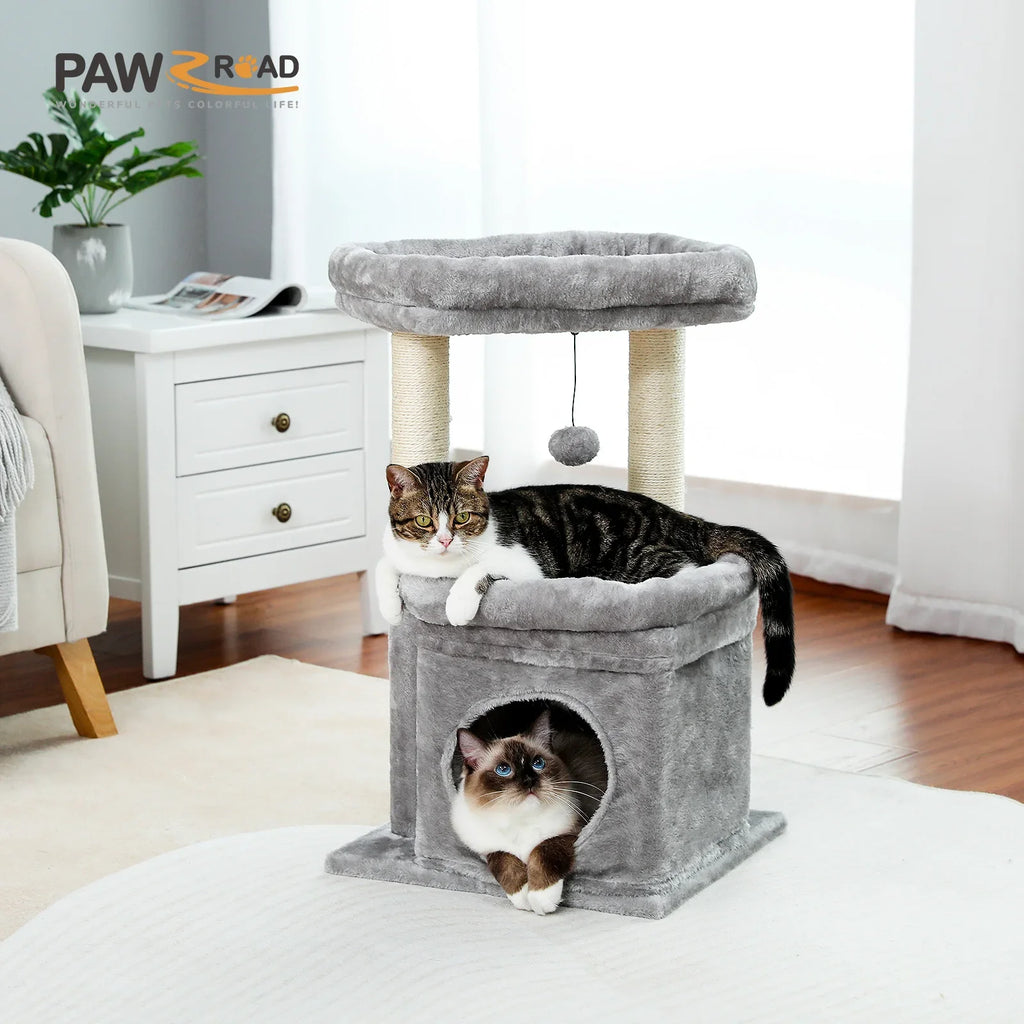 PEQULTI Cat Tree Tower with Condo and Sisal Scratching Posts