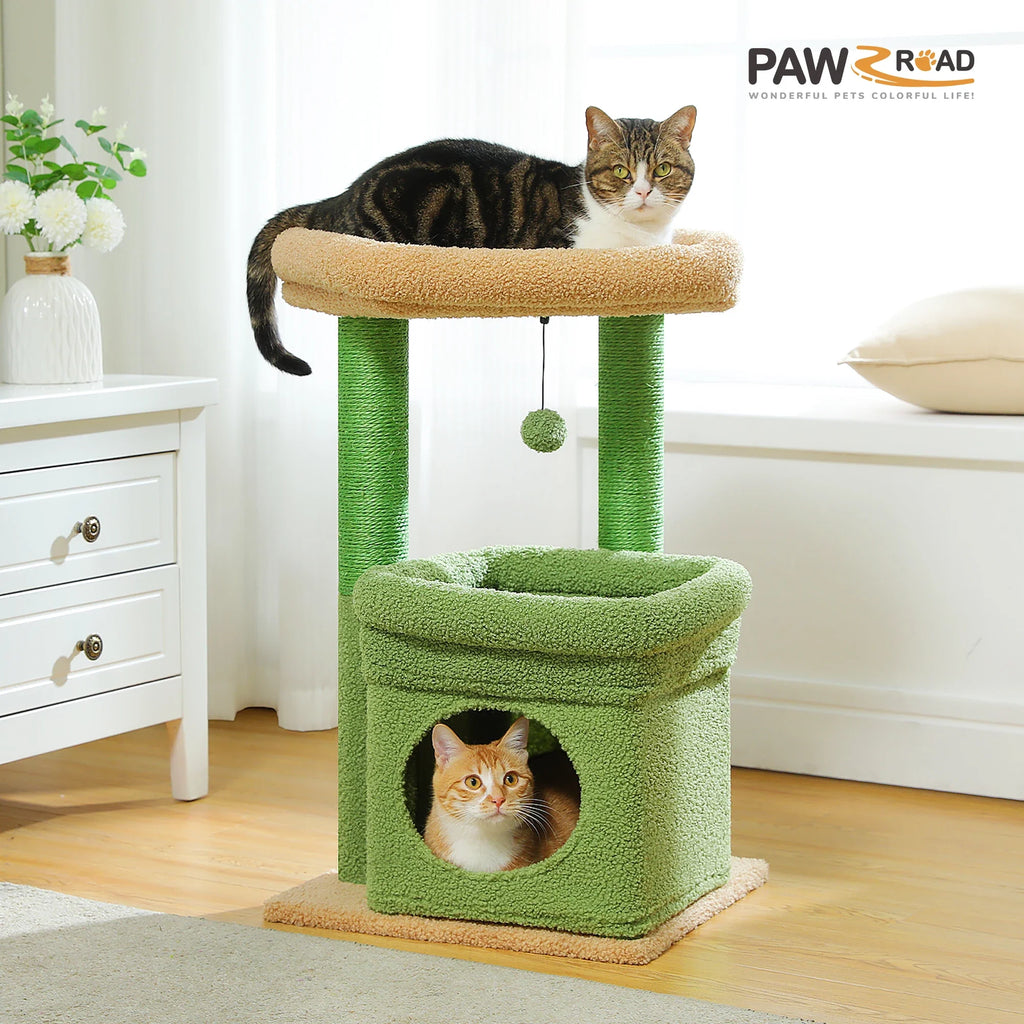 PEQULTI Cat Tree Tower with Condo and Sisal Scratching Posts