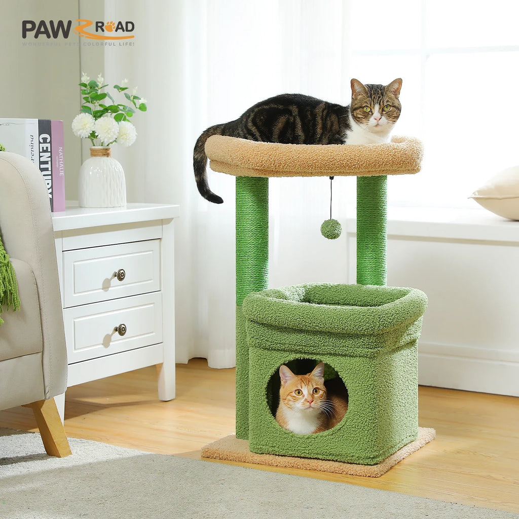 PEQULTI Cat Tree Tower with Condo and Sisal Scratching Posts