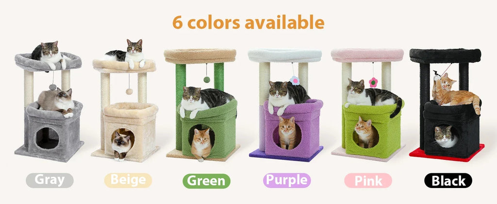 PEQULTI Cat Tree Tower with Condo and Sisal Scratching Posts
