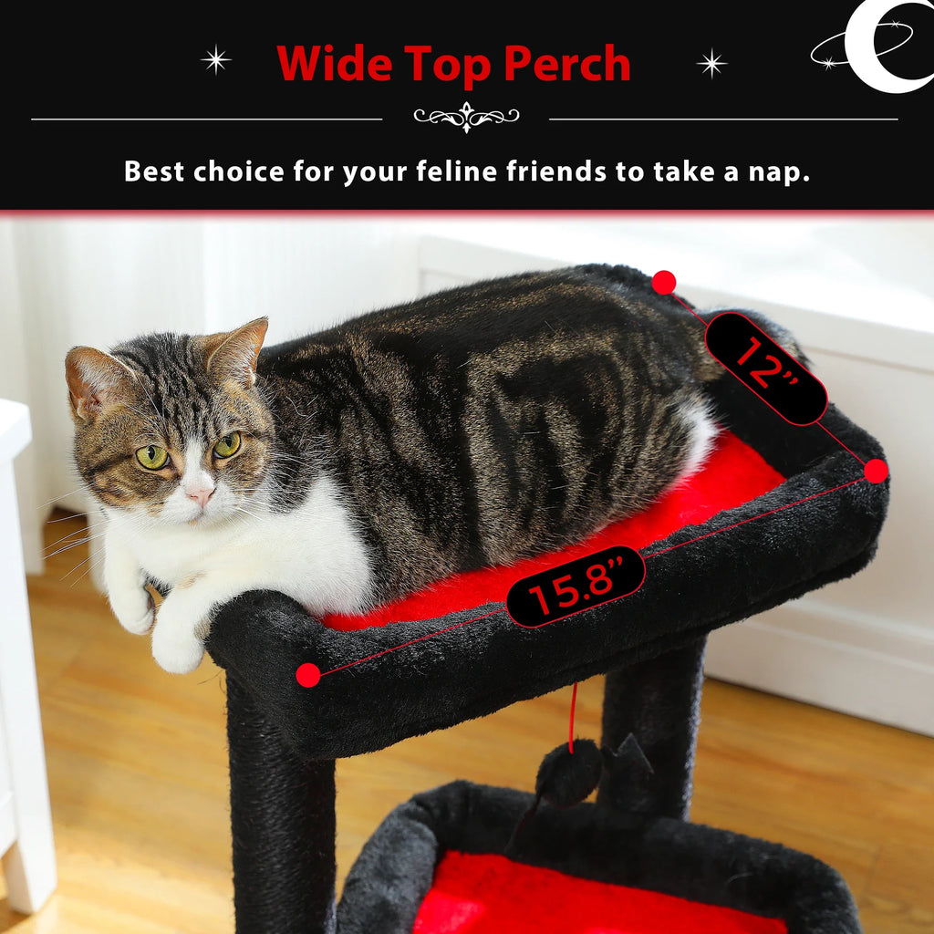 PEQULTI Cat Tree Tower with Condo and Sisal Scratching Posts
