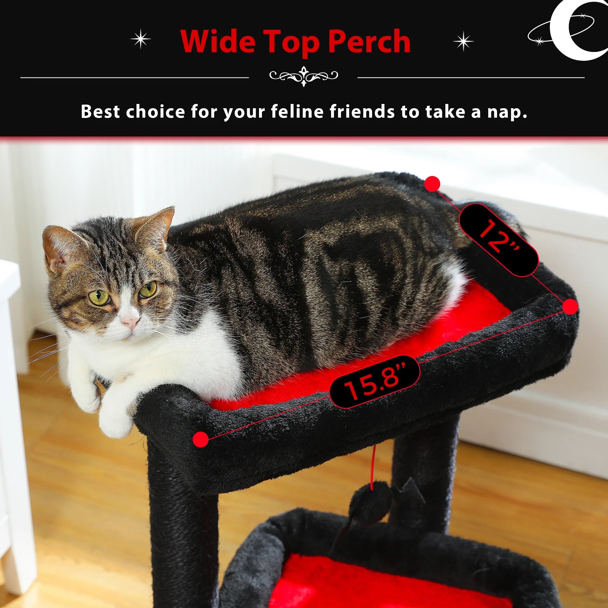 PEQULTI Cat Tree Tower with Condo and Sisal Scratching Posts