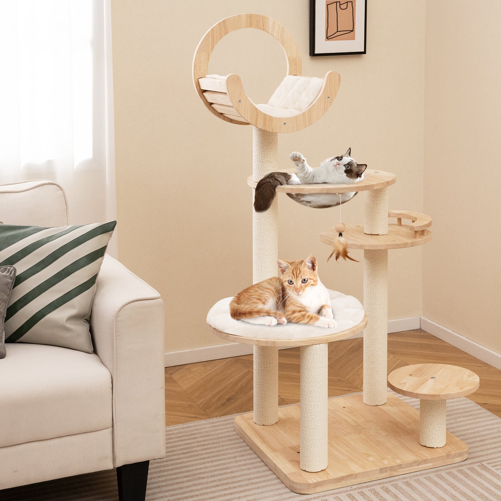 Medium Cat Tree with Space Capsule Nest for Indoor Cats