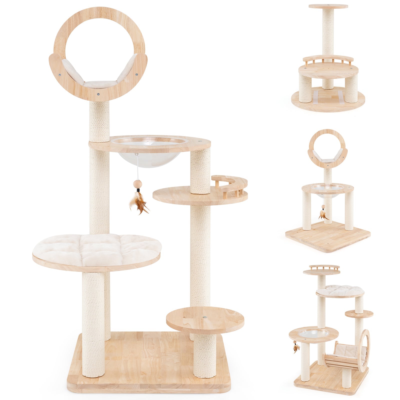 Medium Cat Tree with Space Capsule Nest for Indoor Cats