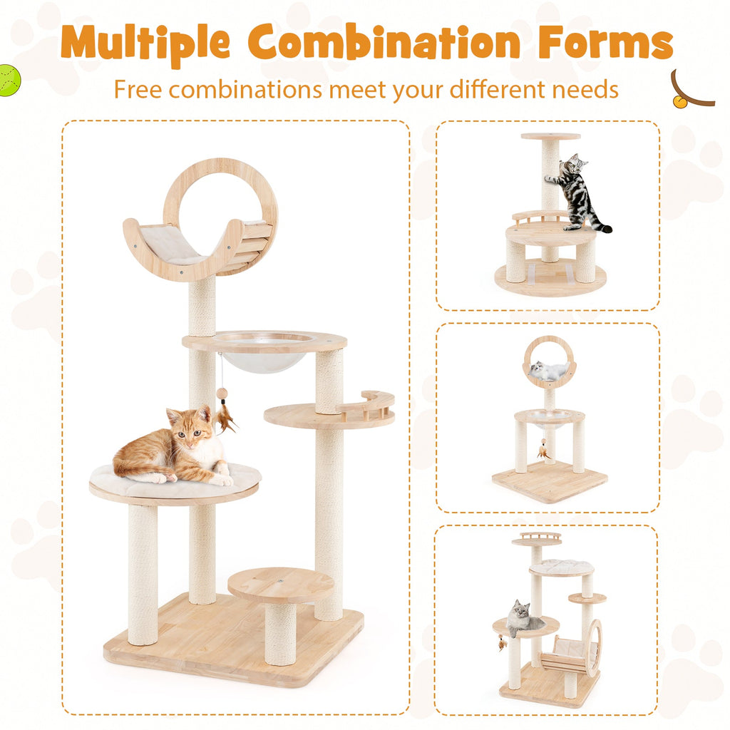 Medium Cat Tree with Space Capsule Nest for Indoor Cats